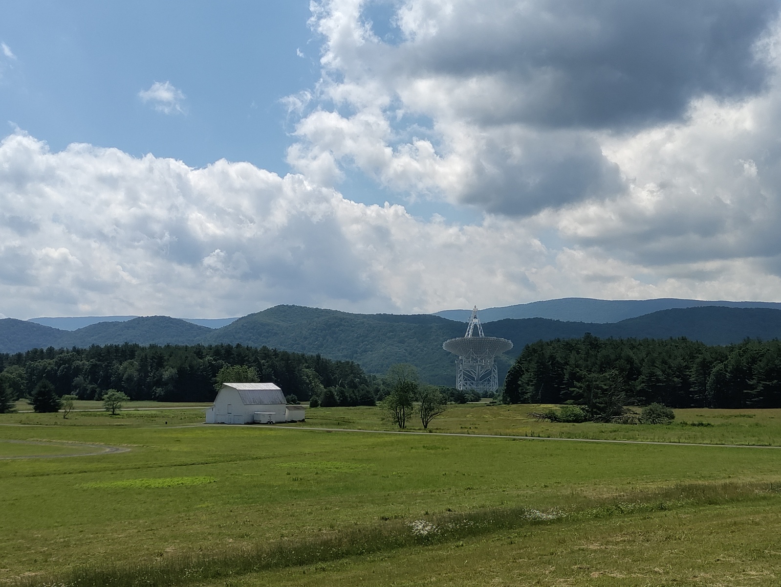 Green Bank Telescope seen from far away.