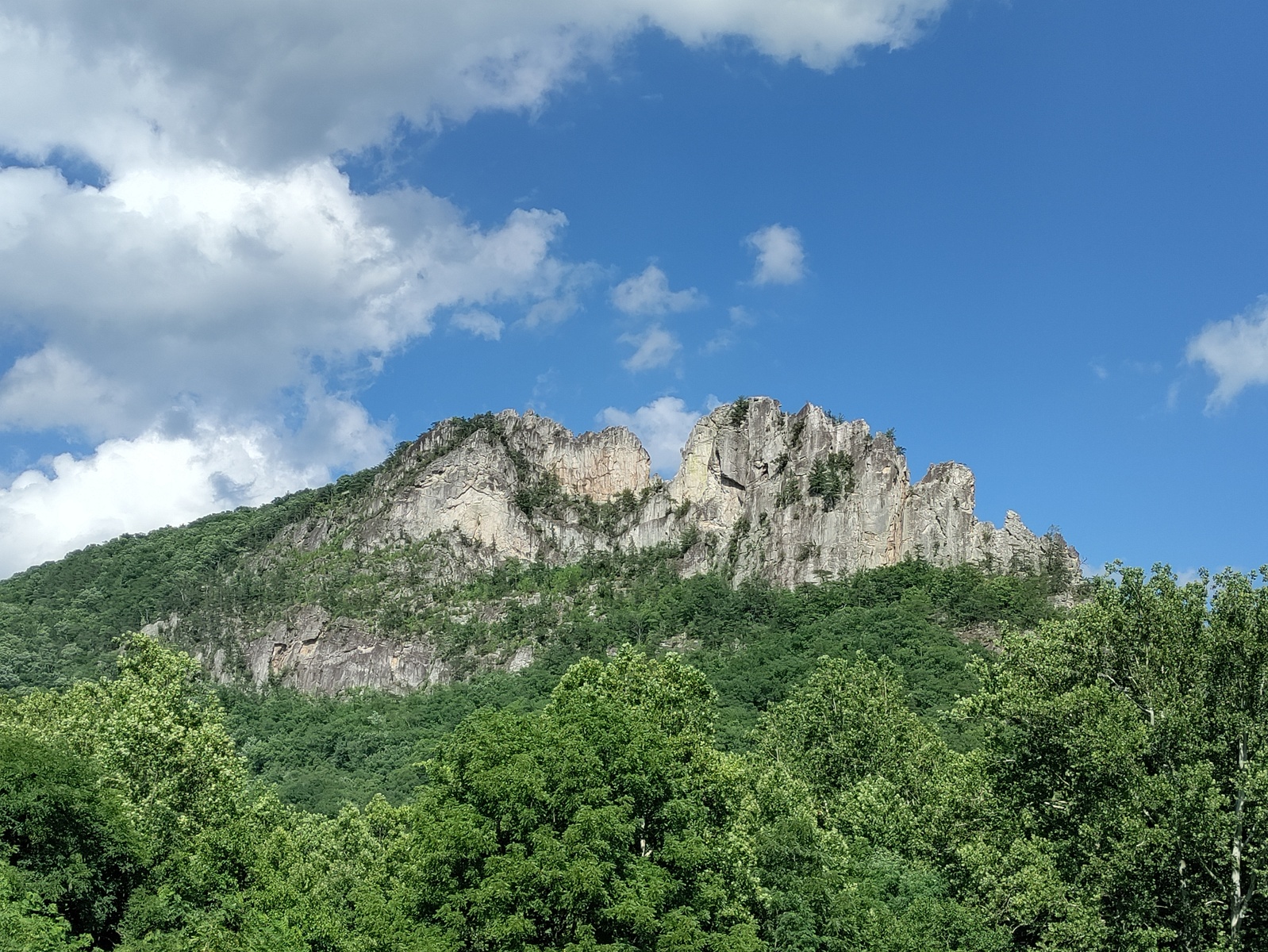 Seneca Rocks from an observation platform.